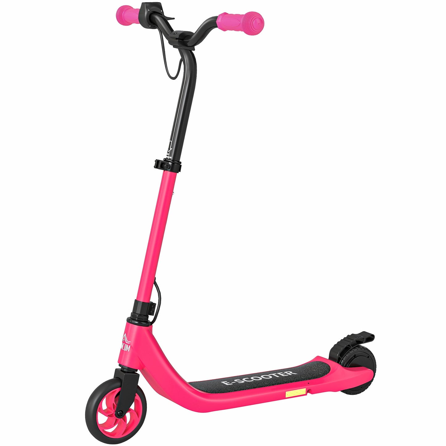 HOMCOM Electric Scooter, 120W Motor E-Scooter, Adjustable Height, Rear Brake for Ages 6+ Years - Pink