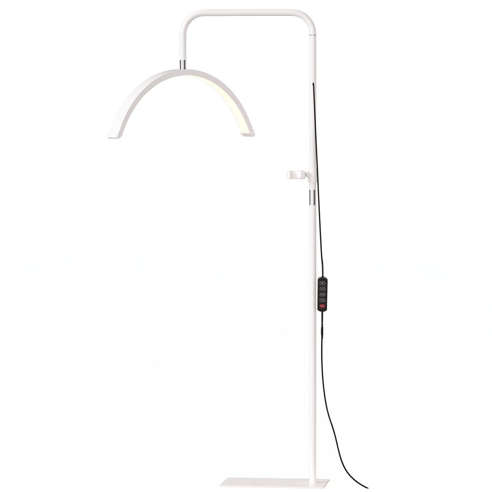 HOMCOM Half Moon Lash Light, 350° Rotatable Head, 7 Colours, Dimmable Beauty Floor Lamp, White