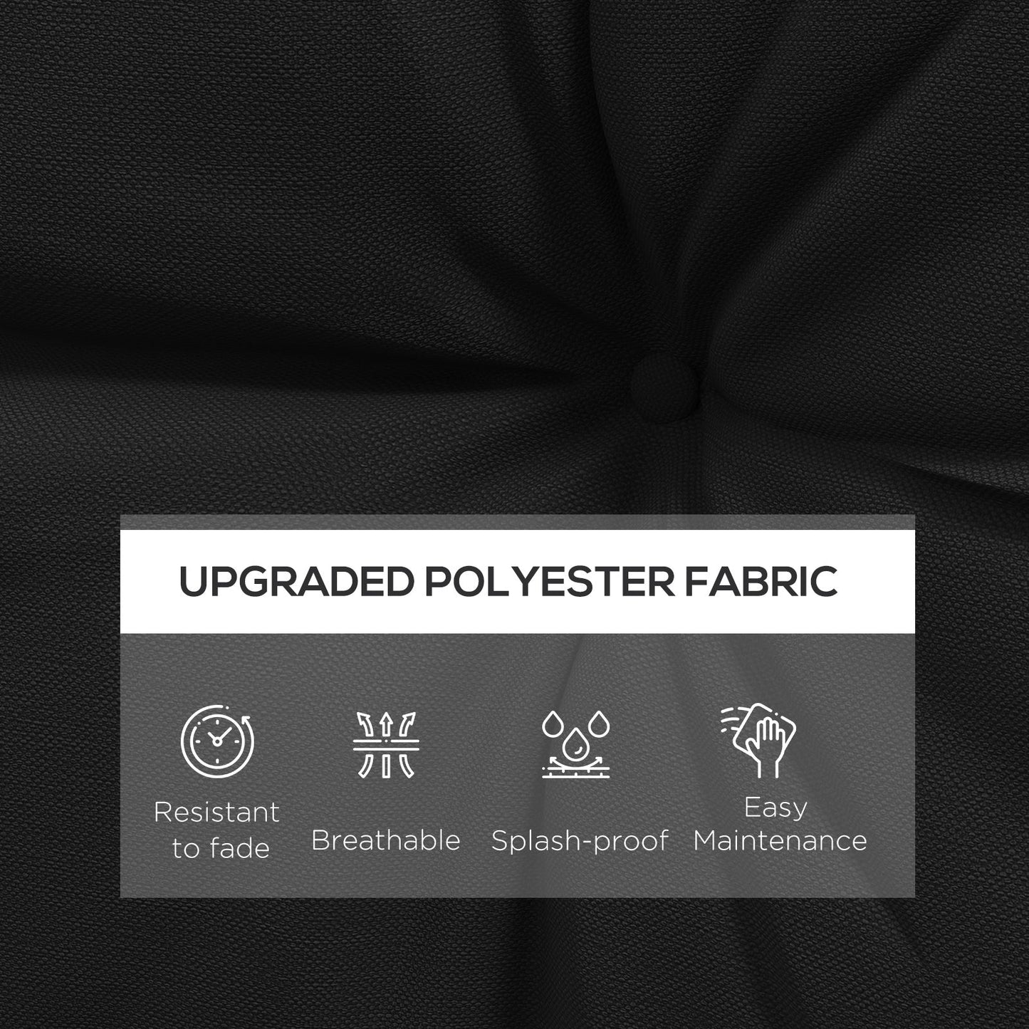 Outsunny 2-Piece Seat Cushions Back Pillows Replacement, Patio Chair Cushions Set for Indoor Outdoor, Black