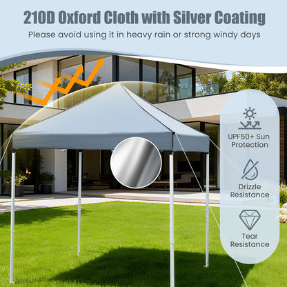 6.5 x 6.5 FT Pop up Canopy Tent Outdoor Patio Commercial Sunshade Shelter with 4 Sidewalls-Grey