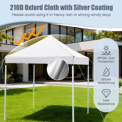 6.5 x 6.5 FT Pop up Canopy Tent Outdoor Patio Commercial Sunshade Shelter with 4 Sidewalls-White