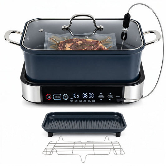 6.5L 6-in-1 Multi Cooker with Sous Vide & Steam Functions and Adjustable Timer Temp