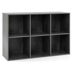 6-Cube Bookcase 3-Tier Storage Organizer with Anti-Tipping Kits for Living Room Study-Grey