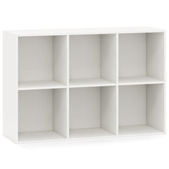 6-Cube Bookcase 3-Tier Storage Organizer with Anti-Tipping Kits for Living Room Study-White