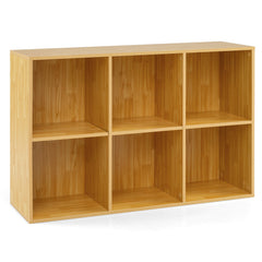 6-Cube Bookcase 3-Tier Storage Organizer with Anti-Tipping Kits for Living Room Study-Yellow