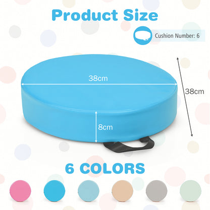 6 PCS Classroom Floor Cushions with Handles-Macaron