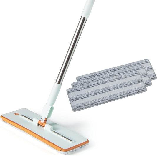 6 PCS Microfibre Mop Pads Reusable Wet and Dry Heads with Hook and Loop Fasteners