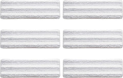 6 PCS Microfibre Mop Pads Reusable Wet and Dry Heads with Hook and Loop Fasteners