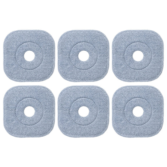 6 PCS Microfibre Mop Pads with Hook & Loop Fasteners Washable for Home Cleaning