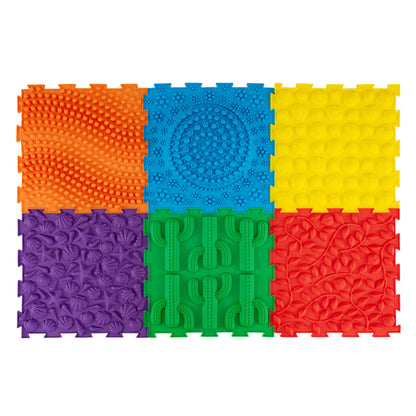 6 PCS Tactile Sensory Mats for Kids and Adults with Rich Colors and Embossed Nature Patterns-Colorful