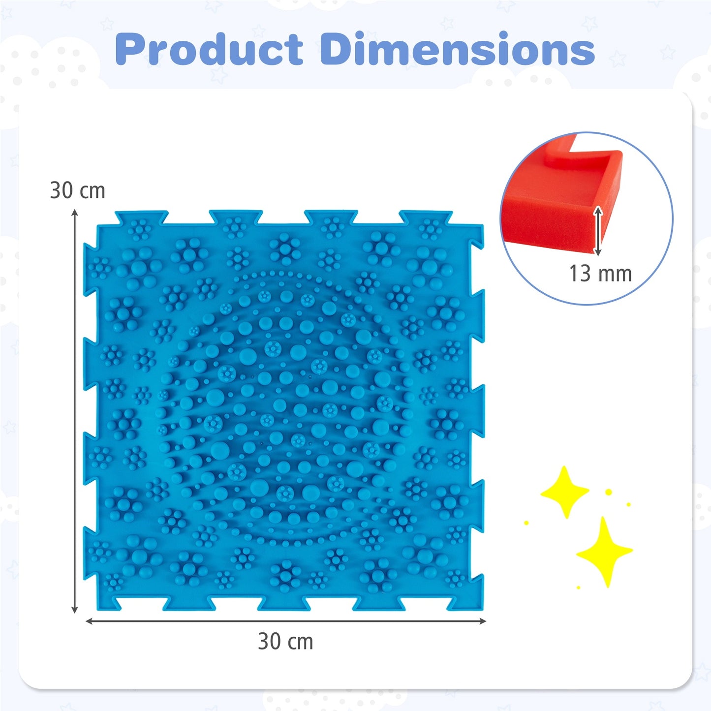 6 PCS Tactile Sensory Mats for Kids and Adults with Rich Colors and Embossed Nature Patterns-Colorful