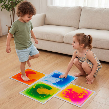6 Piece 30 x 30 CM Square Liquid Puzzle Pads for Kids