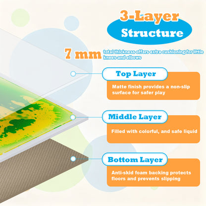6 Piece 30 x 30 CM Square Liquid Puzzle Pads for Kids