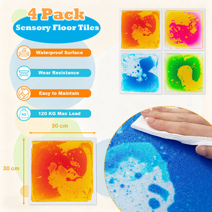 6 Piece 30 x 30 CM Square Liquid Puzzle Pads for Kids