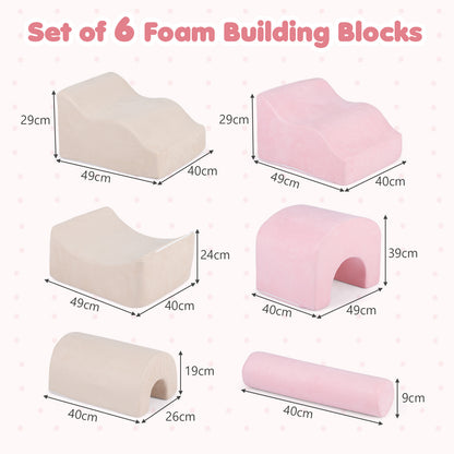 6-Piece Foam Climbing Blocks for Toddlers with Soft Play Set-Multicolor