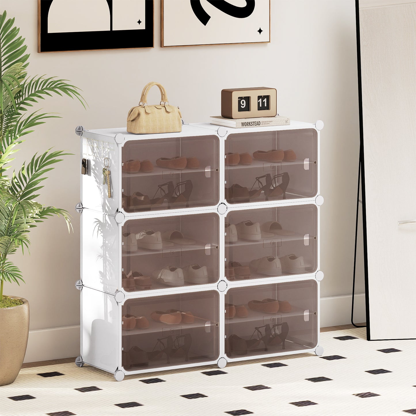 6 Tier Shoe Storage Cabinet with Removable Shelves