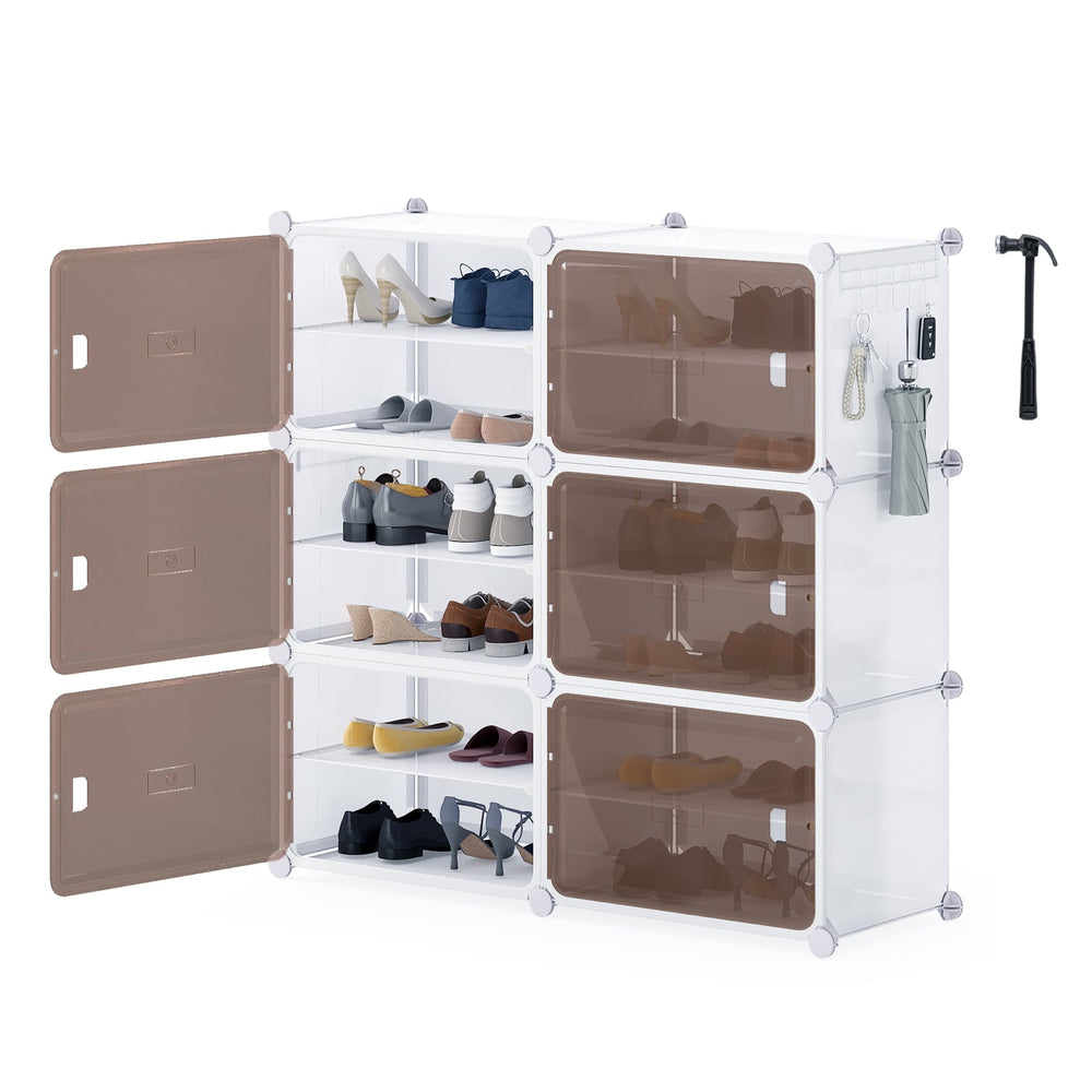 6 Tier Shoe Storage Cabinet with Removable Shelves