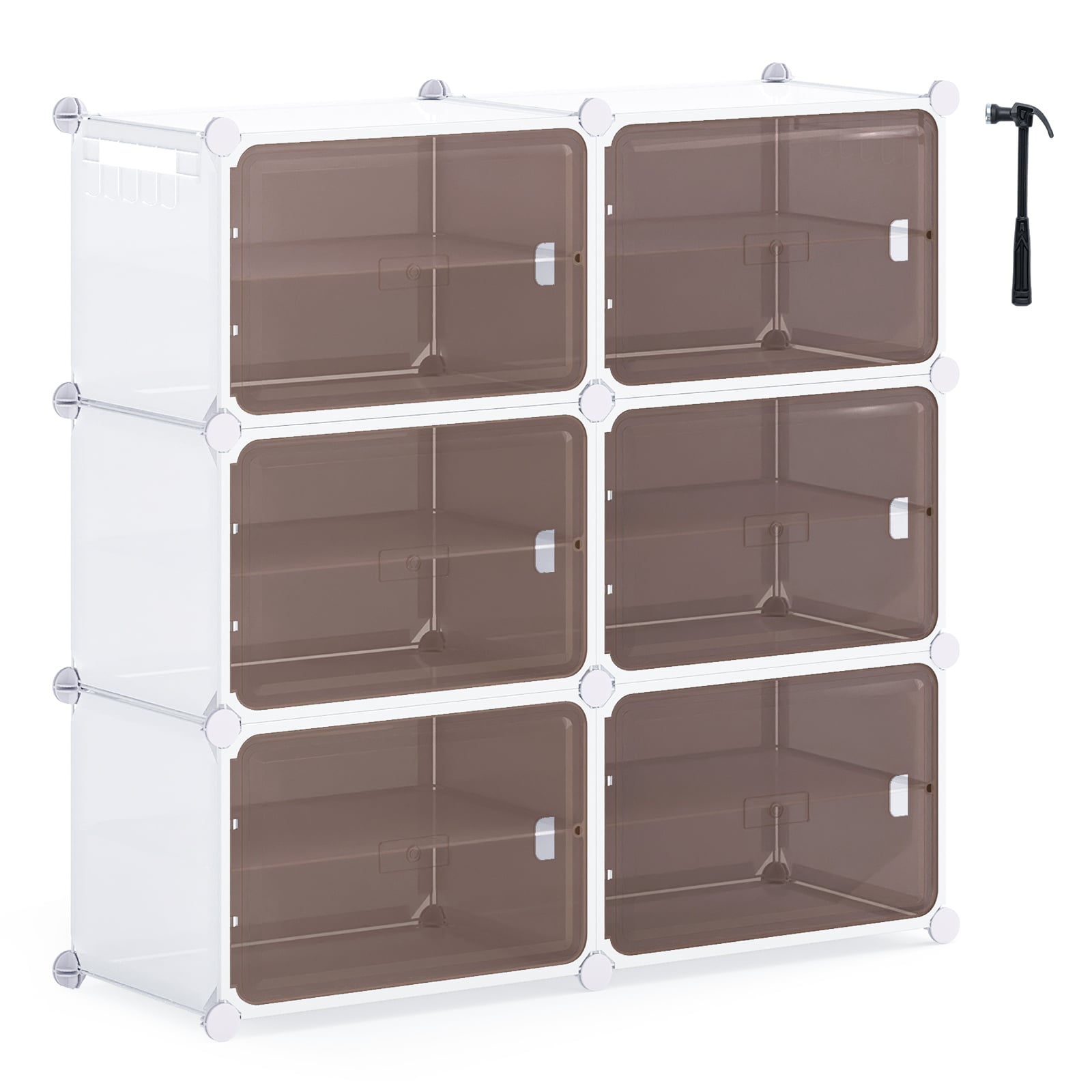 6 Tier Shoe Storage Cabinet with Removable Shelves