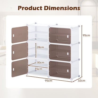 6 Tier Shoe Storage Cabinet with Removable Shelves