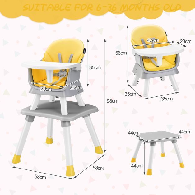 6-in-1 Baby High Chair and Montessori Baby Walker Combo