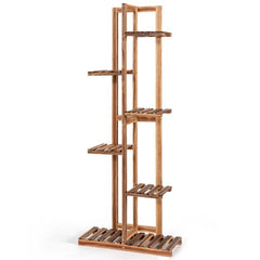 Wooden plant stand with 6 tiers