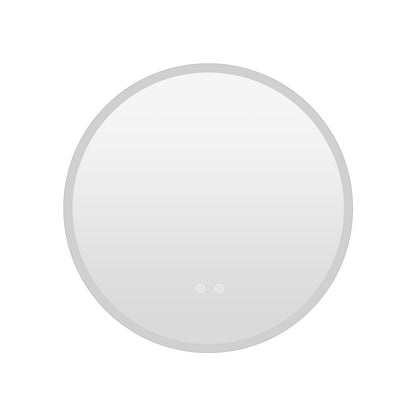 60 CM Round LED Bathroom Mirror Wall-mounted Backlit Vanity Makeup Mirror with 3 Light Colors