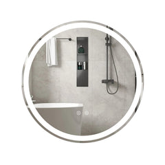 60 CM Round Wall Mounted LED Lighted Mirror with Adjustable Brightness
