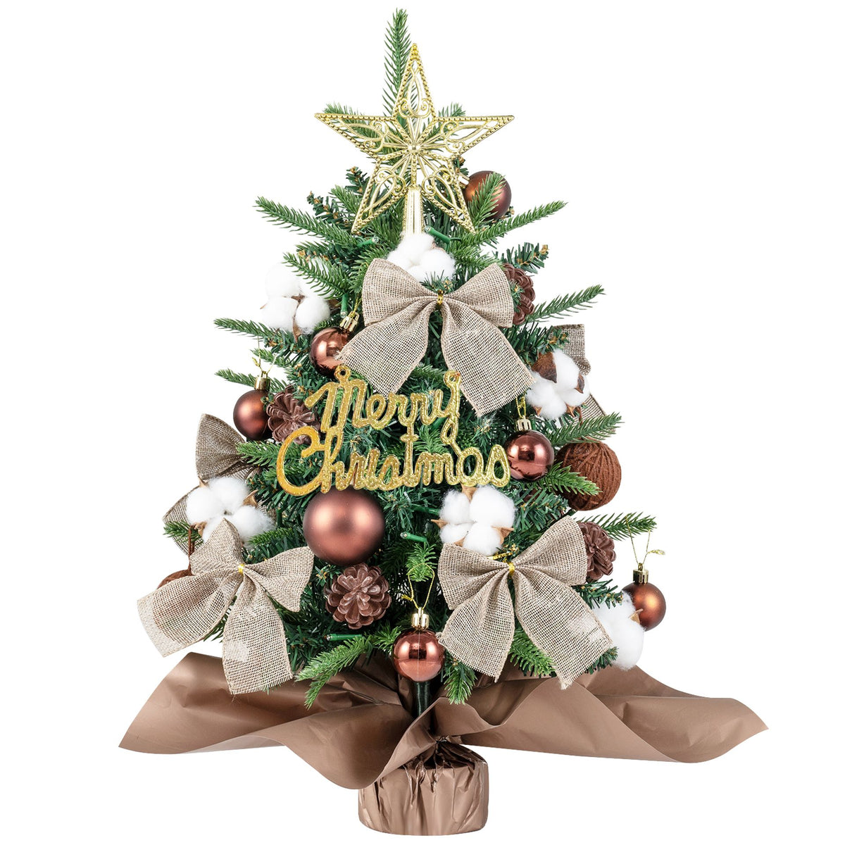 60 cm Tabletop Christmas Tree with Ornaments and 85 Branch Tips