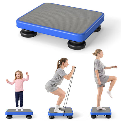 60 x 50 cm Kids Rebounder Bouncing Board with Elastic Rope and Non-Slip Base & Feet for Ages 3+-Blue