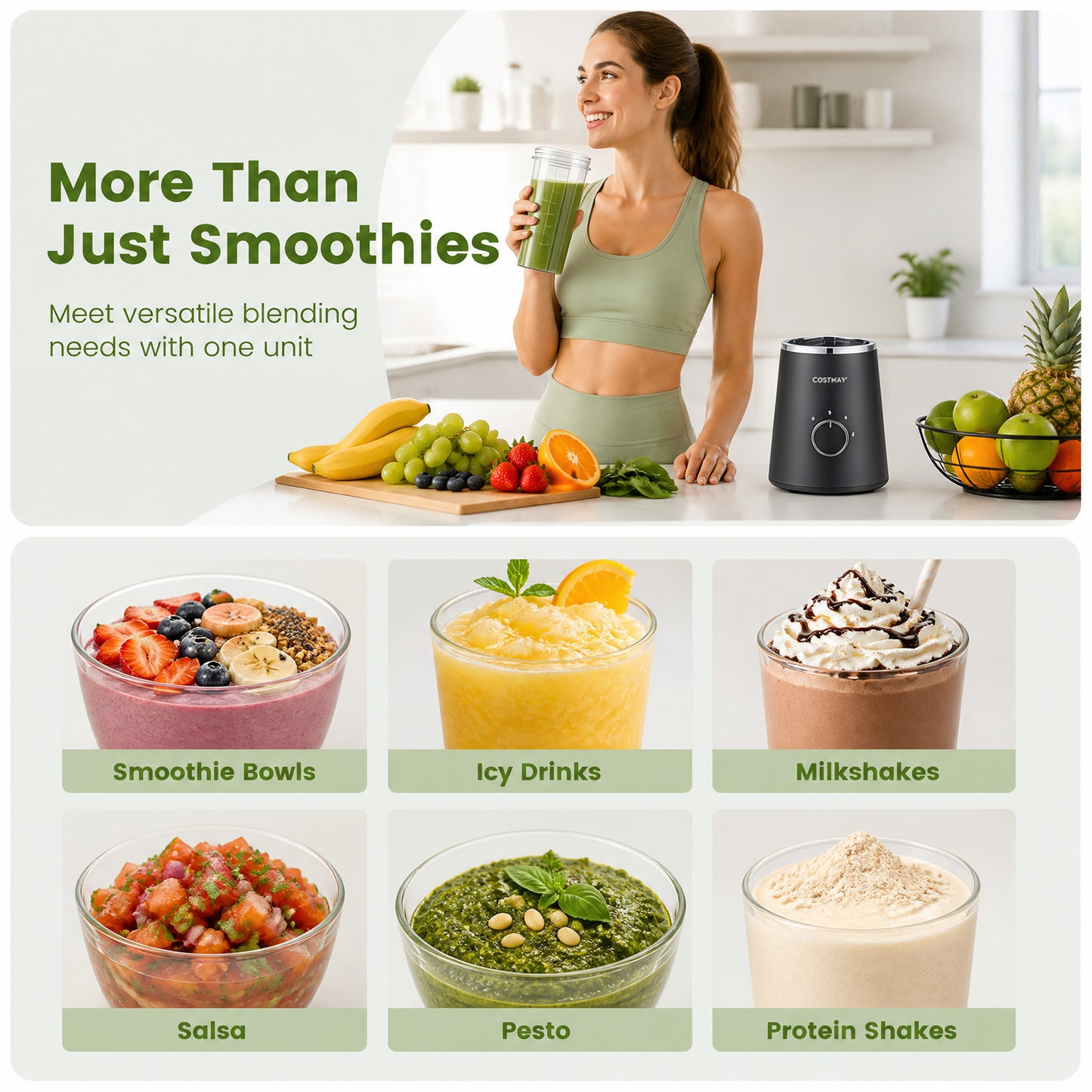 600 ml Mini Personal Blender with 4 Stainless Blades & 3 Speeds for Smoothies Shakes-Black