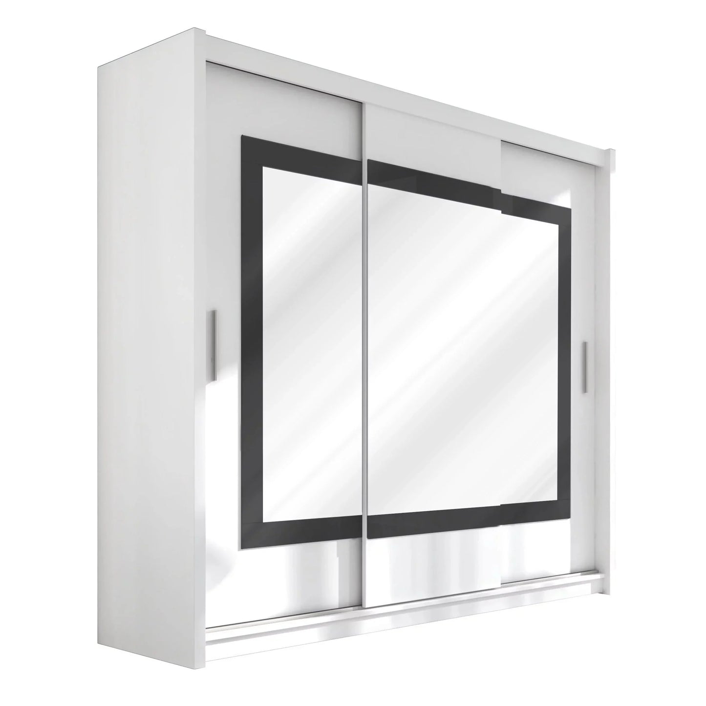 Sliding Wardrobe  HAMPSTEAD 3 Door Mirrored Wardrobe White 250cm