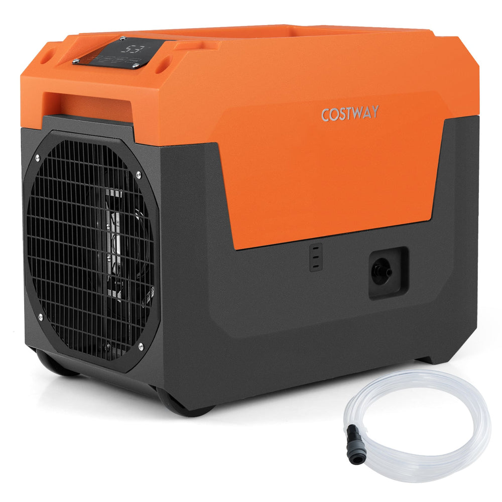 60L/Day Commercial Dehumidifier with Pump Portable Industrial Dehumidifier-Orange