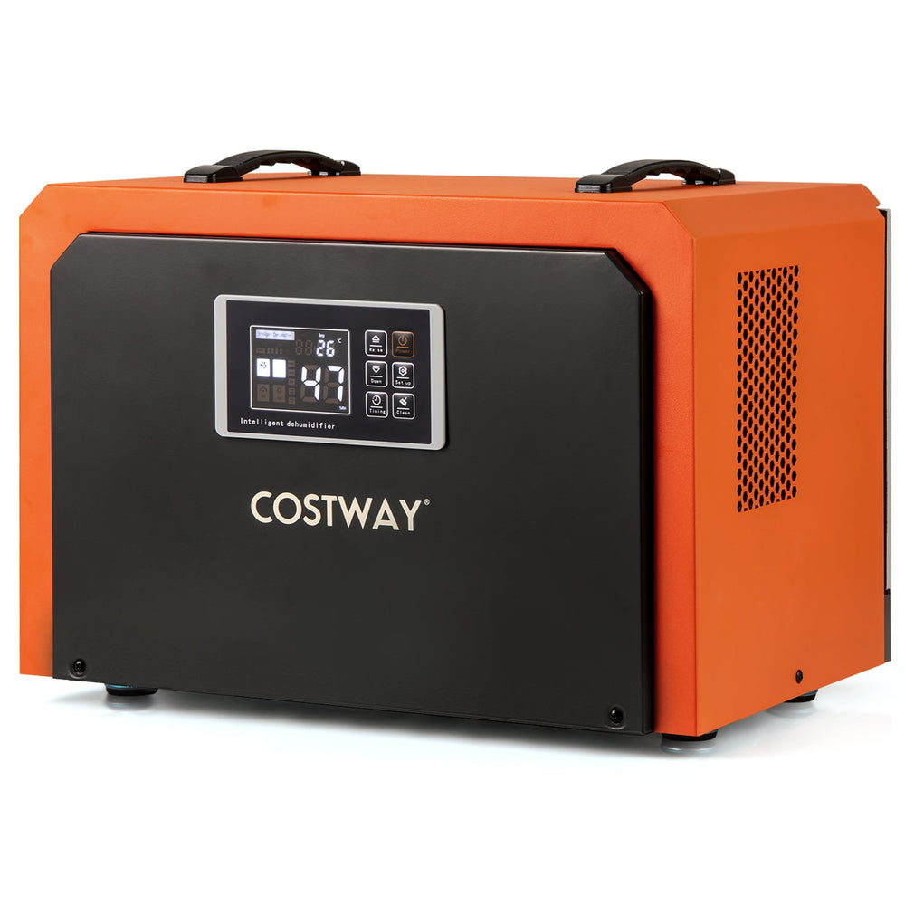 60L Crawl Space Dehumidifier with Drain Hose and 24H Timer-Orange