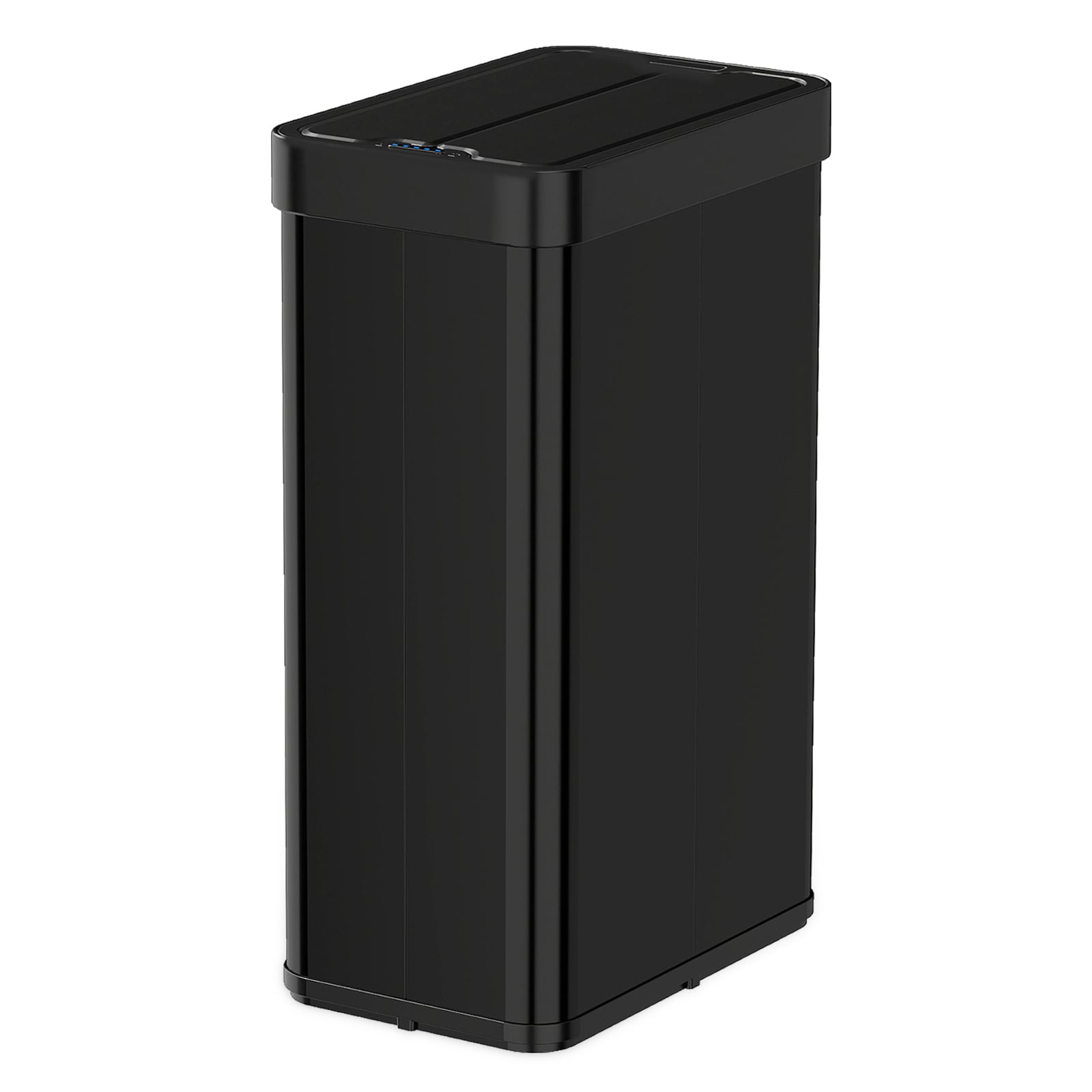 60L Trash Can with 2 Wing Lids Slim Automatic Touchless Waste Bin-Black