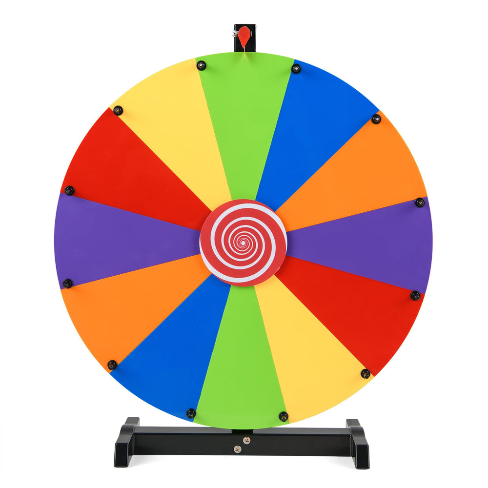 60cm Colorful Tabletop Prize Wheel with Stand Dry Erase Marker and Eraser for Carnival