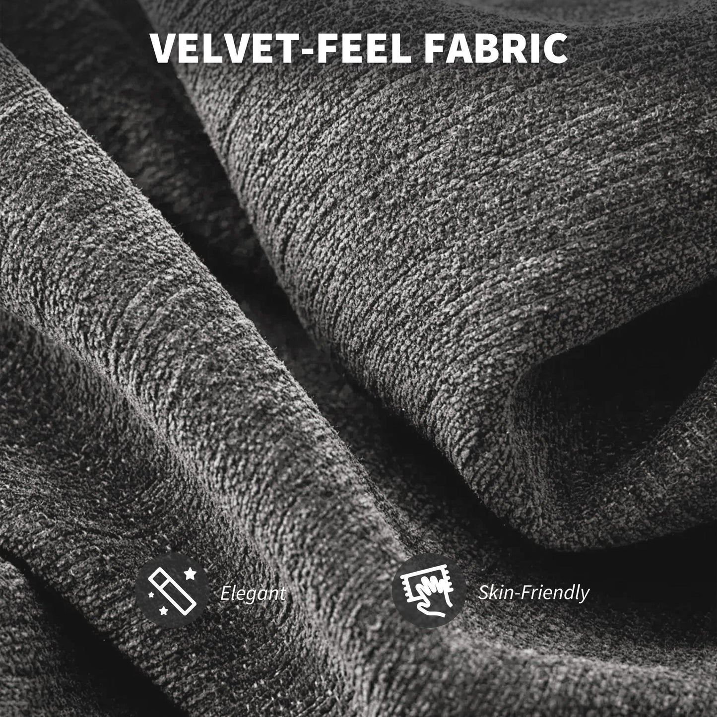 HOMCOM Velvet-Feel Office Chair - Grey