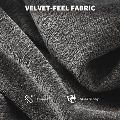 HOMCOM Velvet-Feel Office Chair - Grey