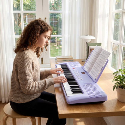 61 Key Keyboard Piano with Music Stand for Beginners-Purple