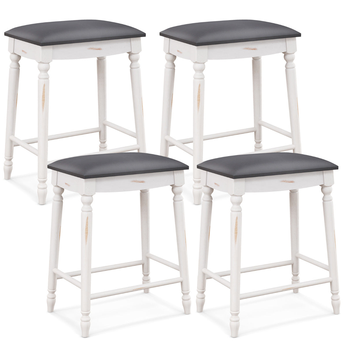 61/74 cm Upholstered Bar Stool Set of 4-61 cm
