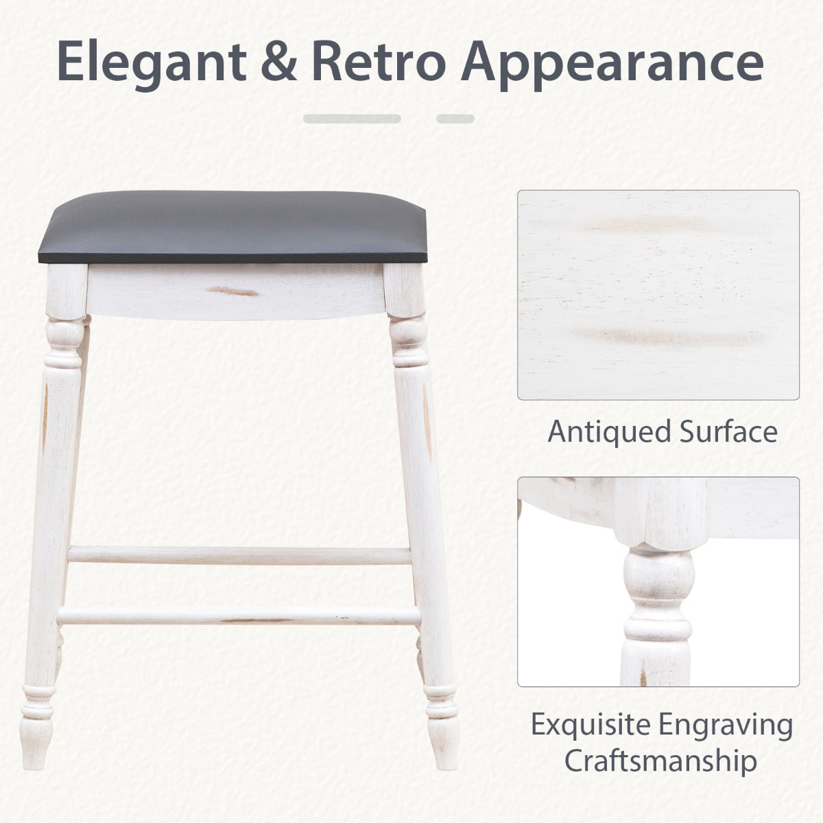 61/74 cm Upholstered Bar Stool Set of 4-61 cm