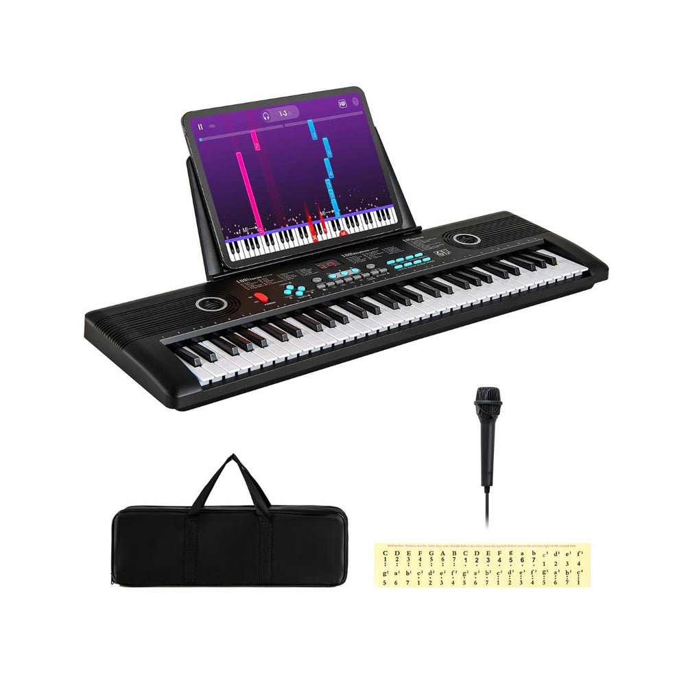 61 Key Keyboard Piano with Music Stand for Beginners-Black