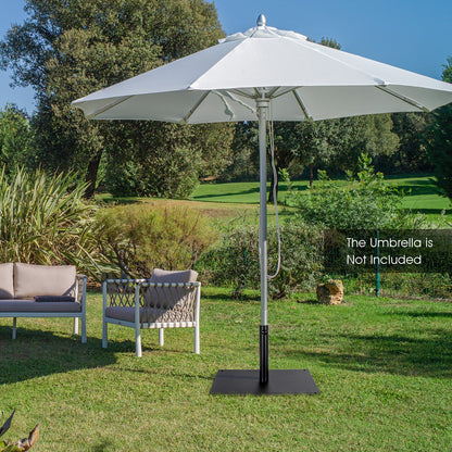 63 CM Patio Umbrella Base with 4 Adjustable Footpads for Patio Poolside-Black