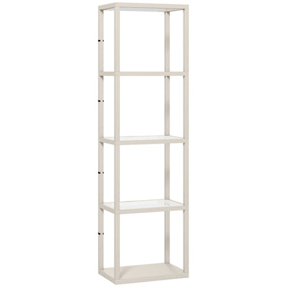 HOMCOM Four-Shelf Floor Lamp - Bleached Oak