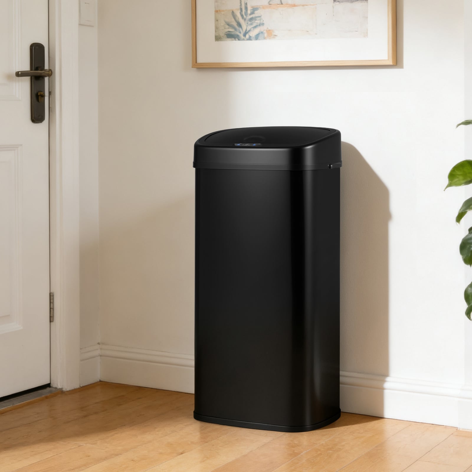 68L Trash Can with Dual-Zone Design Automatic Touchless Garbage Can-Black