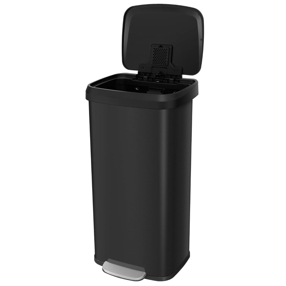 68L Step Trash Can with Soft Close Lid and Deodorizer Compartment-Black