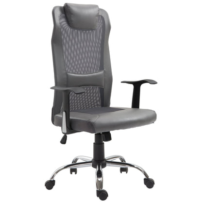 Vinsetto Swivel Mesh Office Chair Task High Back Desk Chairs Height Adjustable Armchair for Home with Headrest, Grey