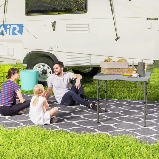 Outsunny 34/74cm Folding Camping Table, with Handle - Grey