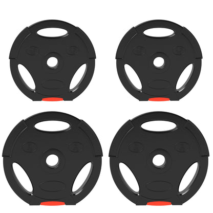 SPORTNOW Olympic Weight Plates Set, with Two 5kg and Two 2.5kg weights, Black