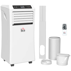 HOMCOM 10000 BTU Air Conditioning Unit, 3-in-1 Portable Air Conditioner, Dehumidifier, Cooling Fan with Remote Control, Digital Display, 2 Speeds, 24H Timer, Window Venting Kit, 30m_