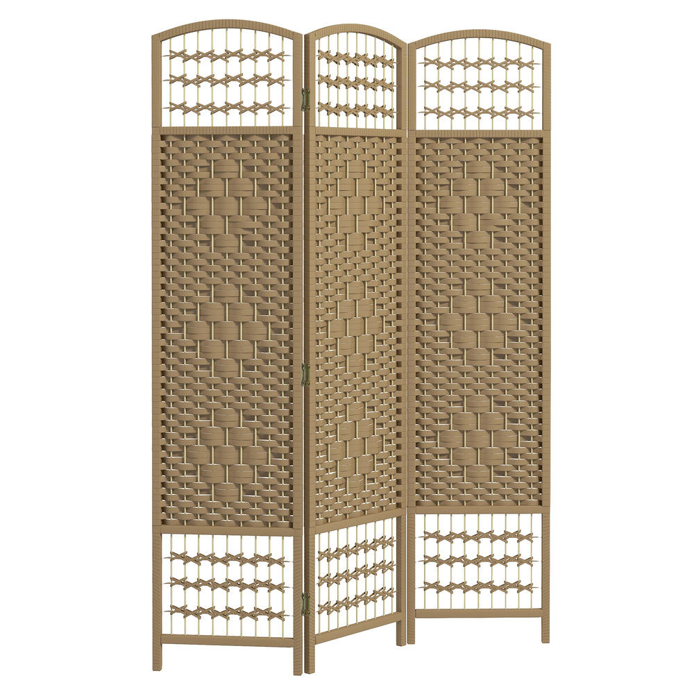 HOMCOM 3 Panel Folding Room Divider, Privacy Screen, Freestanding Paravent Partition Separator Natural Wood